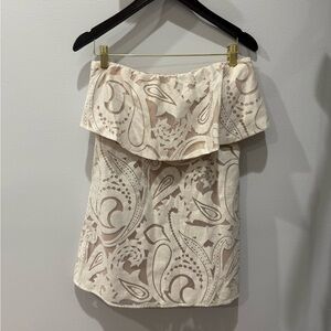 BCBGMaxAzria Tan and Cream Dress